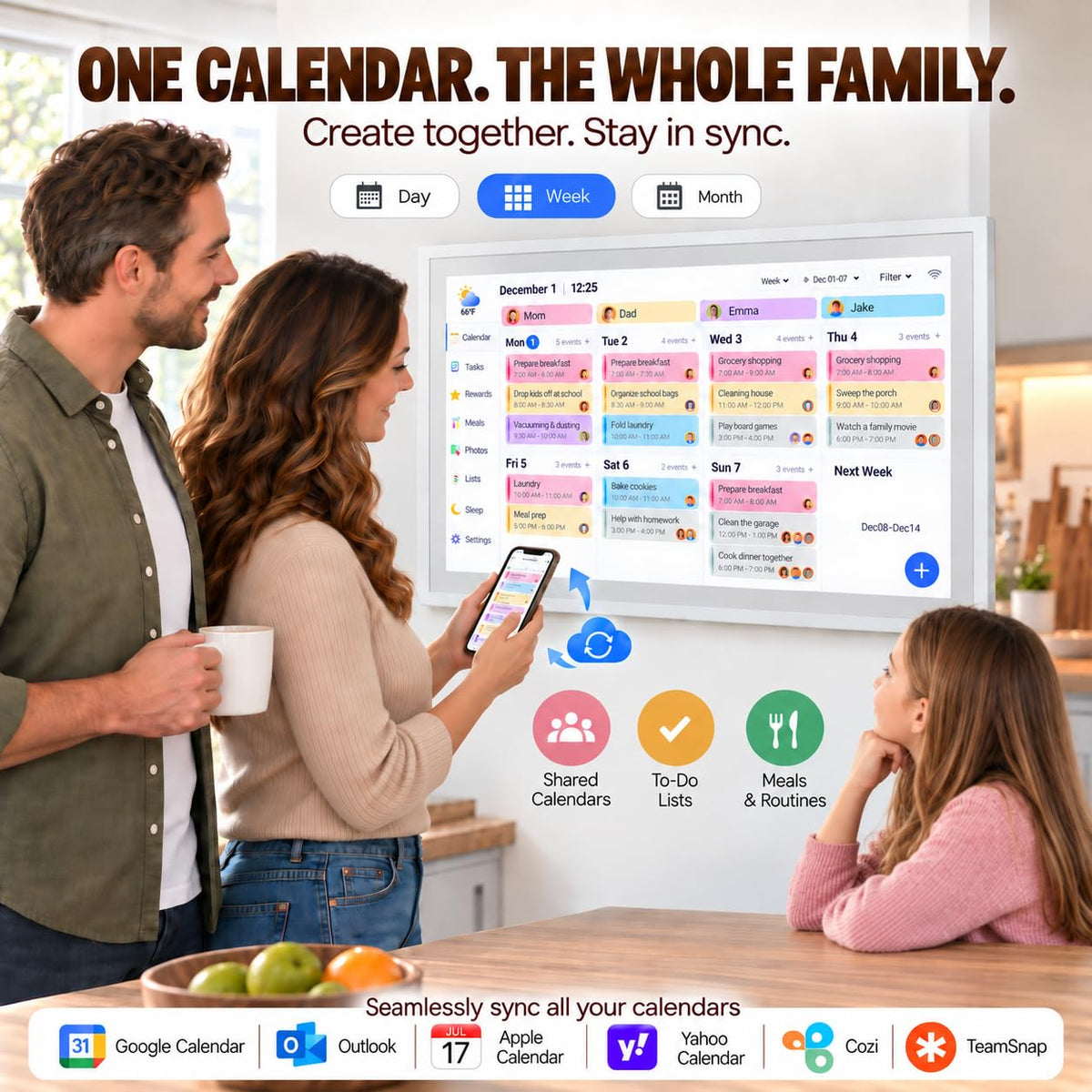 Sumflower 21.5 inch Smart Digital Wall Calendar Planner Display DEMO