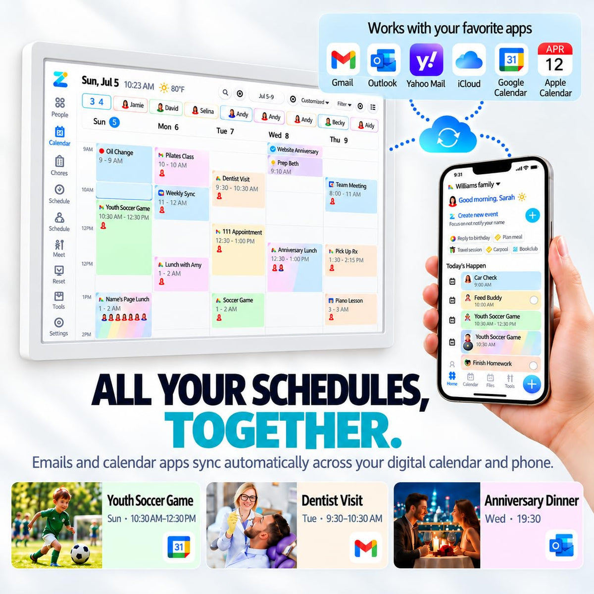 Sumflower 21.5 inch Smart Digital Wall Calendar Planner Display DEMO