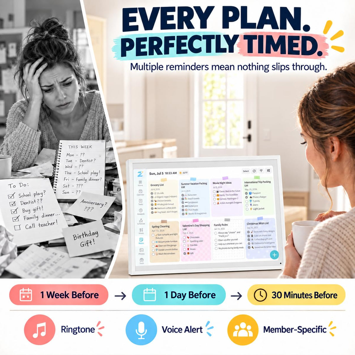 Sumflower 21.5 inch Smart Digital Wall Calendar Planner Display DEMO
