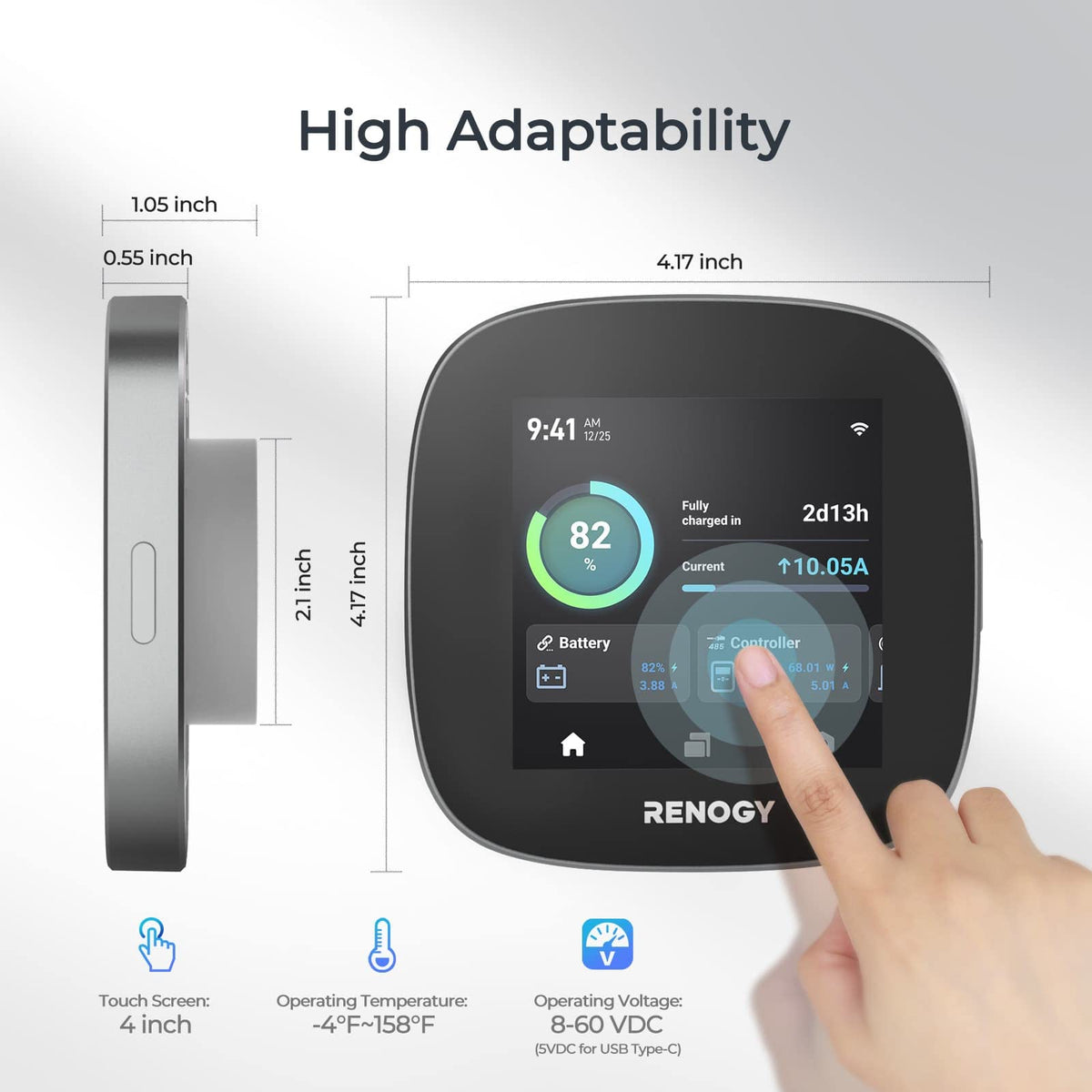 Renogy One Electronics Core All-in-One Energy Monitoring System - Black DEMO