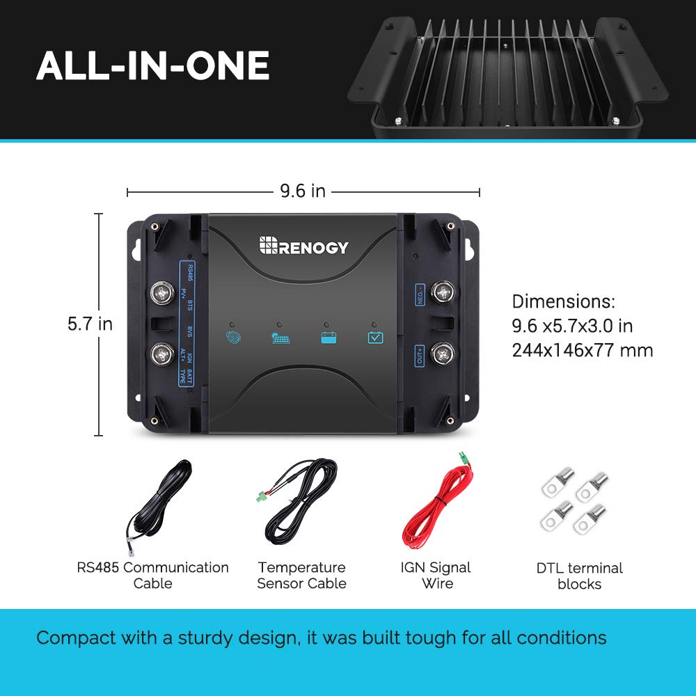 Renogy 12V 30A MPPT On Board Solar Battery Charger with DC Input NEW