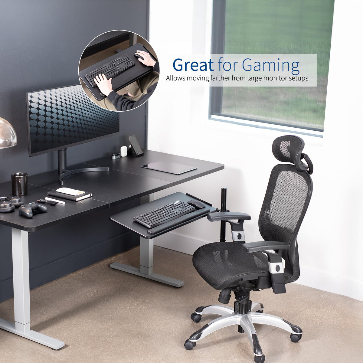 VIVO Ergonomic Office Chair Keyboard Tray Mount Black Alloy Steel NEW