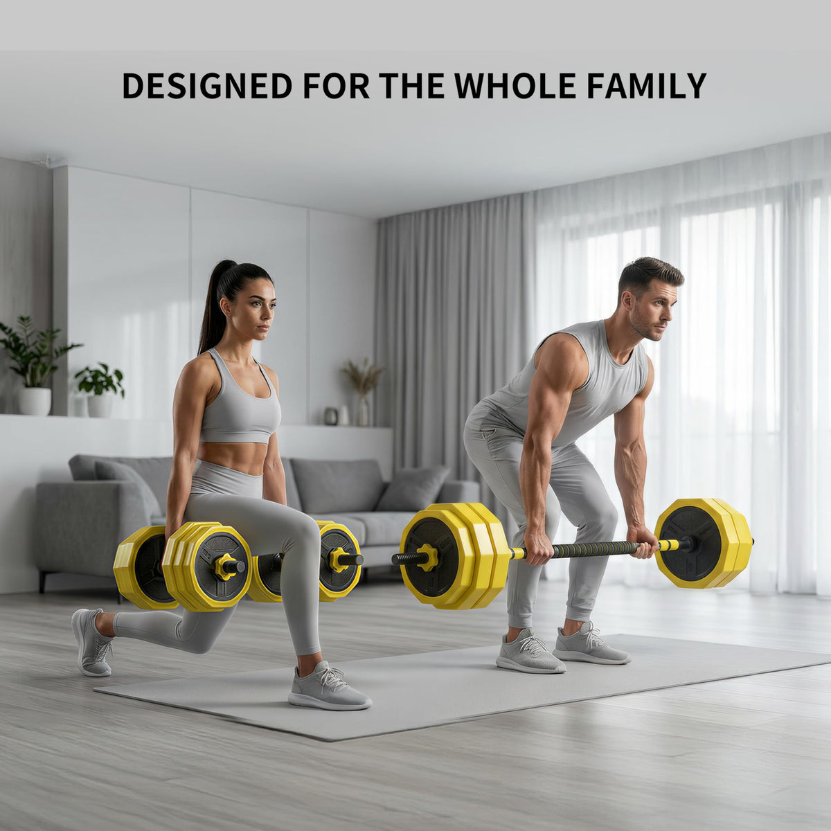 PROIRON 2-in-1 20KG Adjustable Dumbbells Set Black Yellow NEW