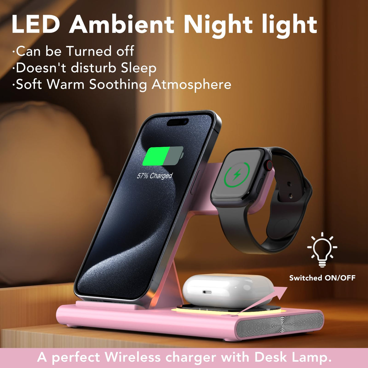 KARTICE 3 Induction Chargers in 1 Wireless Charging Station for iPhone NEW