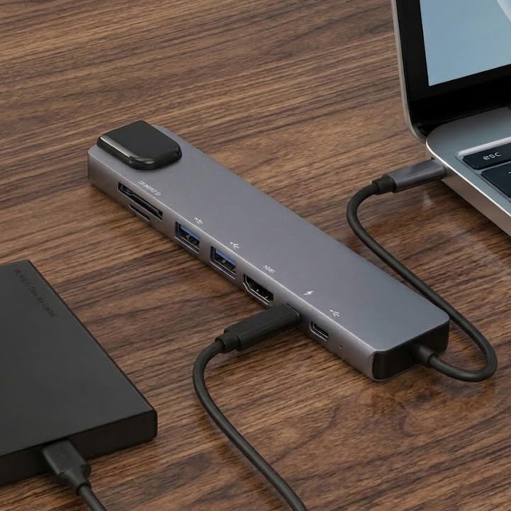 Yotsuba USB USB Hubs C Hub 8-in-1 4K HDMI Ethernet Card Reader Silver NEW
