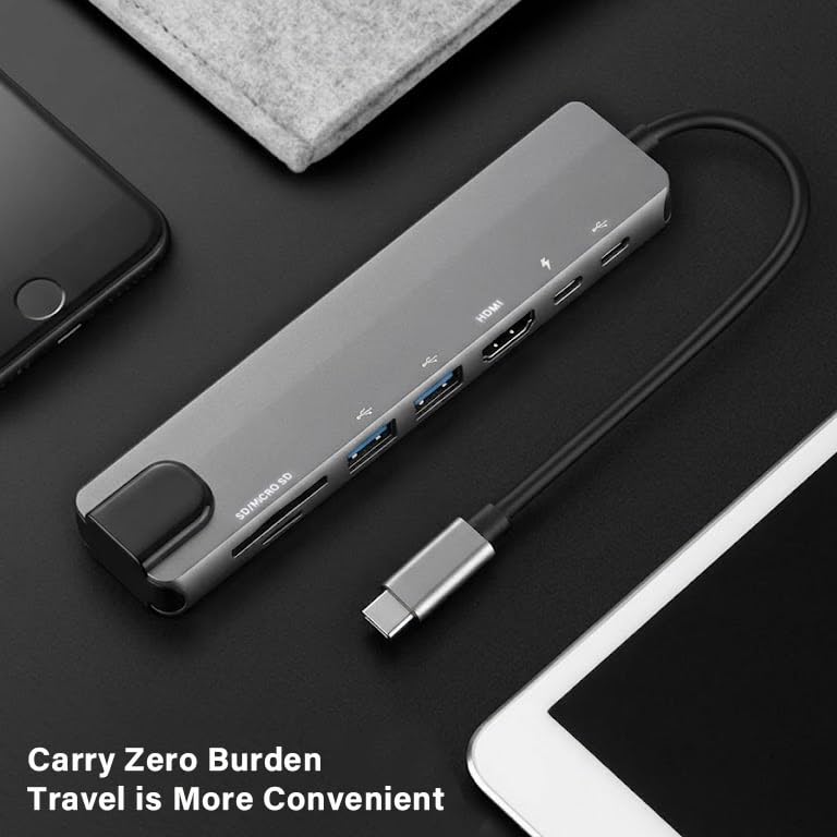 Yotsuba USB USB Hubs C Hub 8-in-1 4K HDMI Ethernet Card Reader Silver NEW