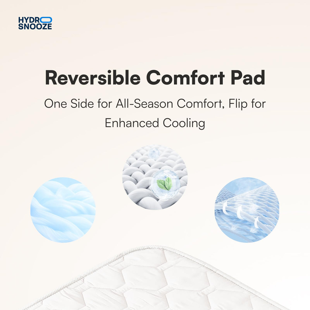 HydroSnooze White King Mattress Pad with Water Cooling & Heating Size King NEW