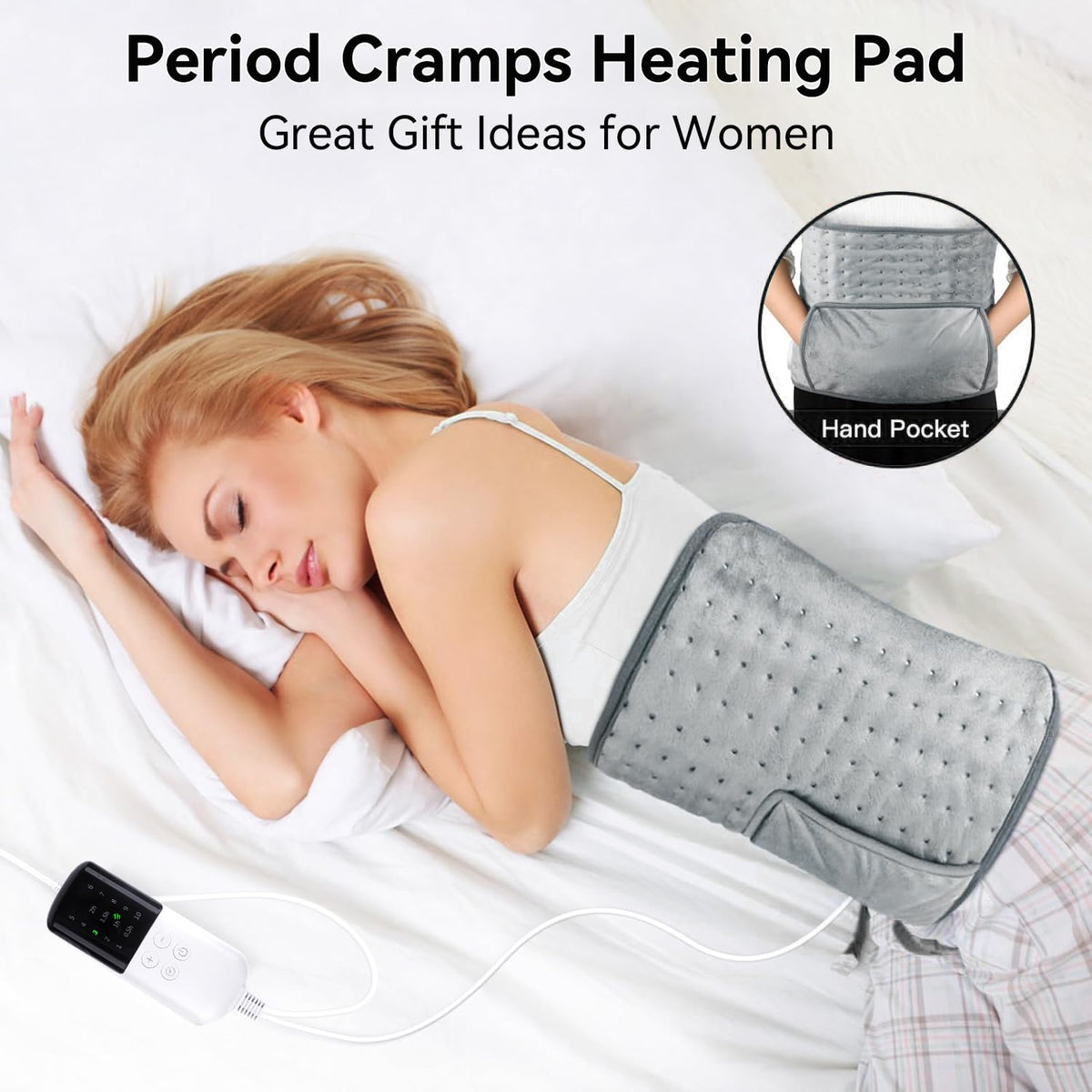 Koreal Electric Heating Pad for Back Pain Relief - Grey NEW