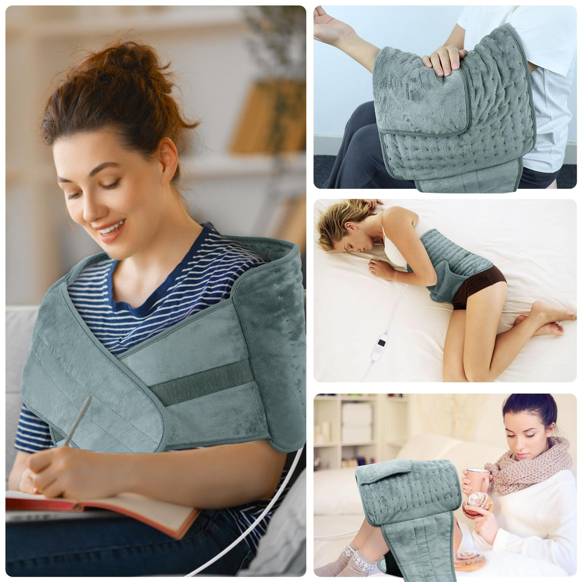 Koreal Electric Heating Pad for Back Pain Relief - Grey NEW