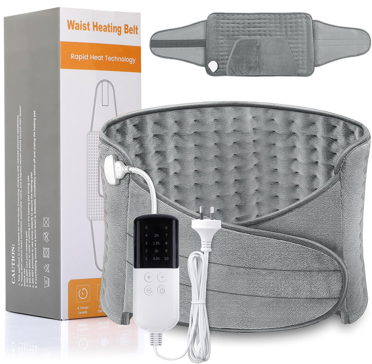 Koreal Electric Heating Pad for Back Pain Relief - Grey NEW