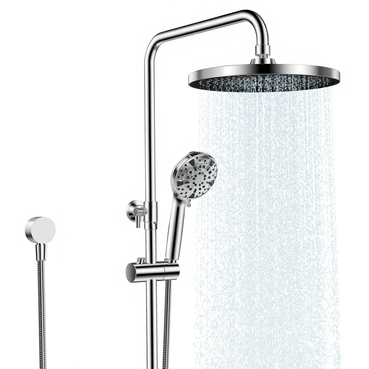 AAOBOSI 10" Rain Shower Head Set - 10 Functions High Pressure Silver DEMO