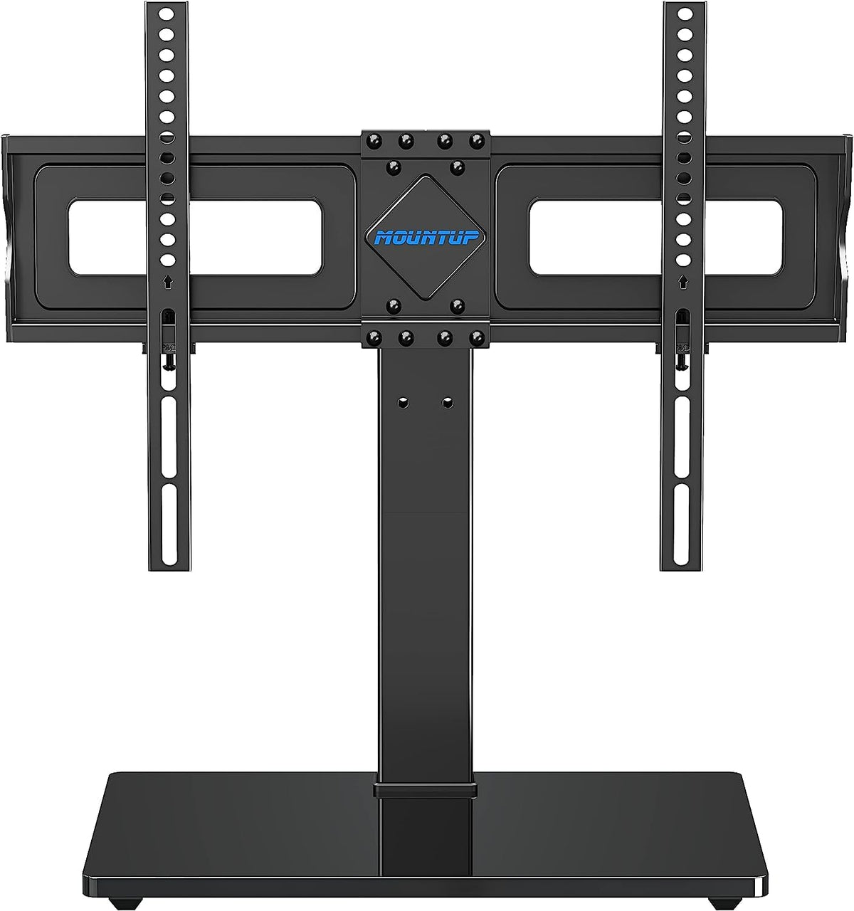 MOUNTUP Universal TV Stand Tempered Glass 37-65 Inch Black NEW