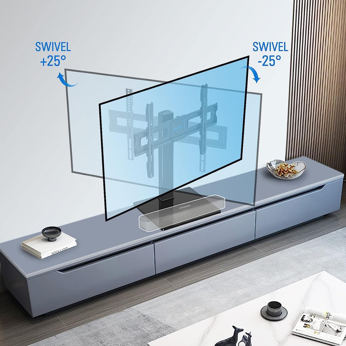 MOUNTUP Universal TV Stand Tempered Glass 37-65 Inch Black NEW