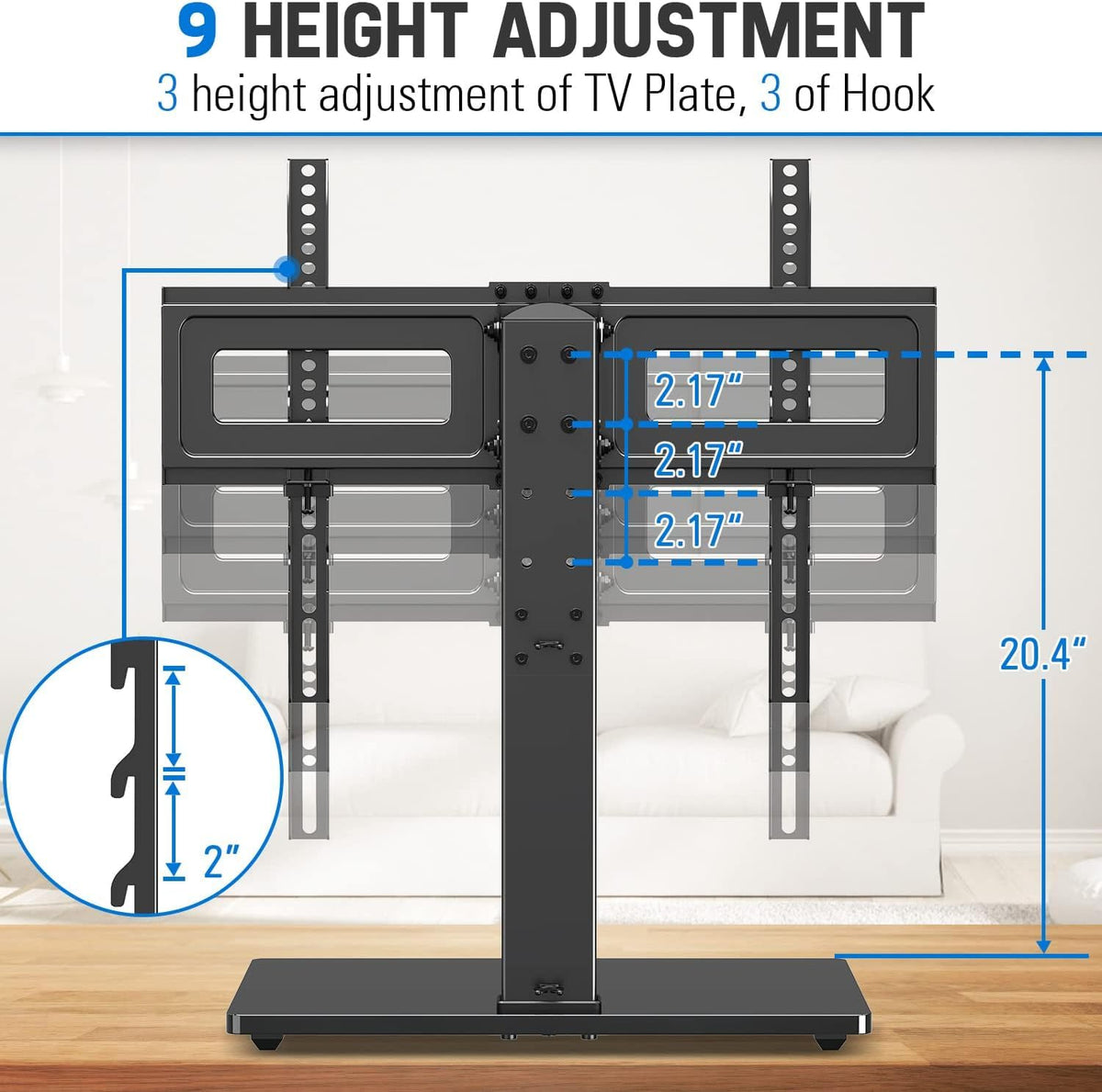 MOUNTUP Universal TV Stand Tempered Glass 37-65 Inch Black NEW