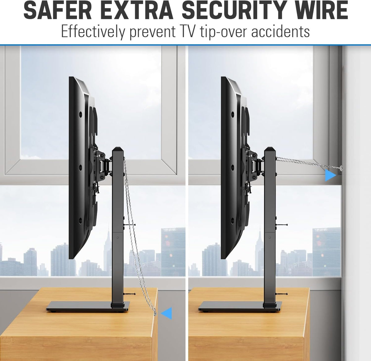 MOUNTUP Universal TV Stand Tempered Glass 37-65 Inch Black NEW