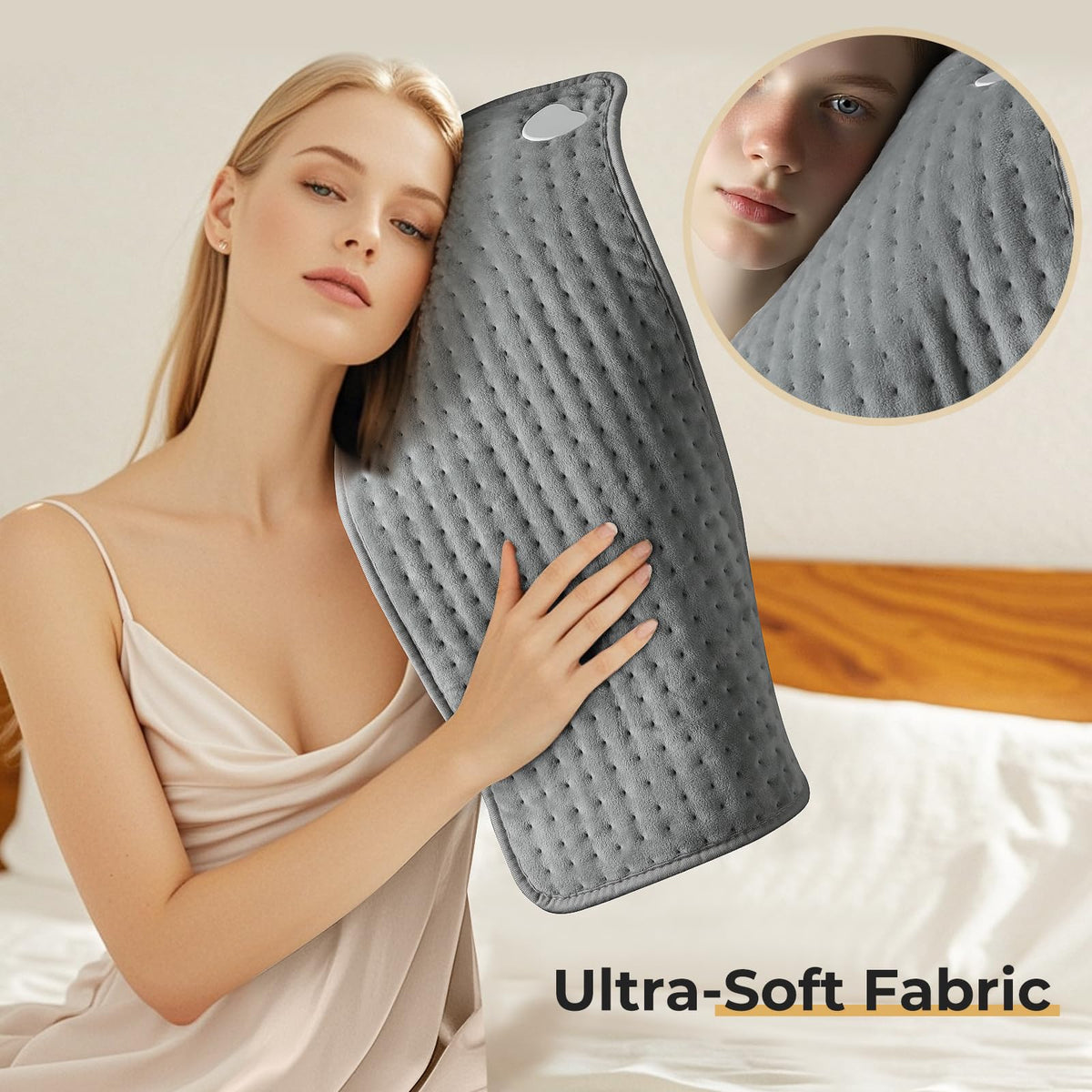 Halpilt Electric Heating Pad for Back Pain Relief - Grey 30x60cm NEW