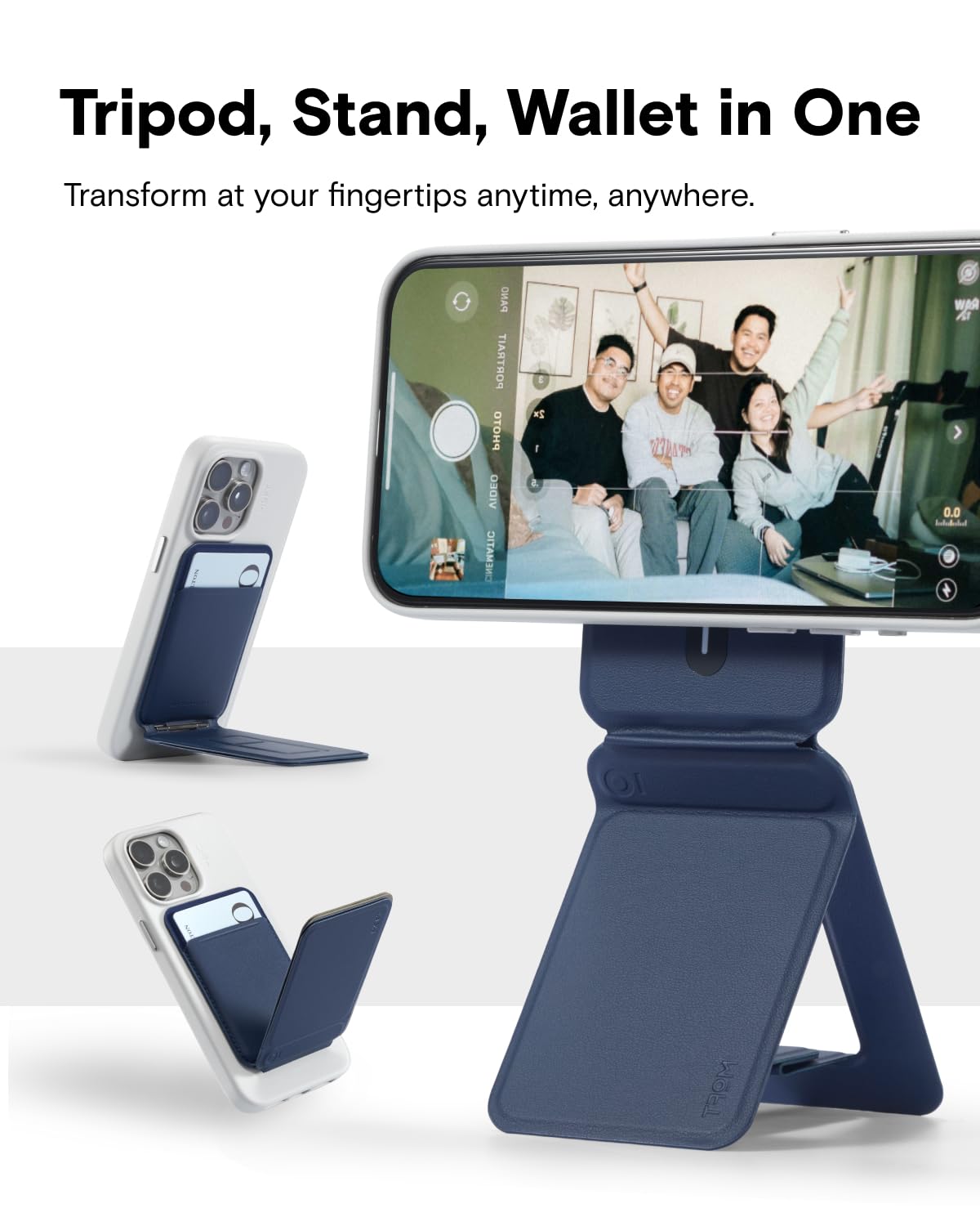 MOFT Phone Tripods Tripod Wallet Navy Blue with Card Slot Portable NEW