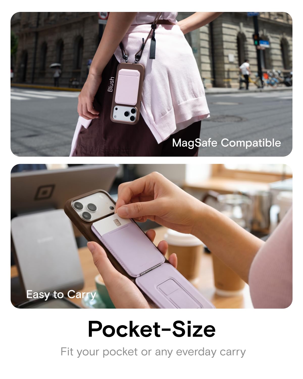 MOFT Snap Tripods Phone Holder Light Blue Vegan Leather Without Card Holder DEMO