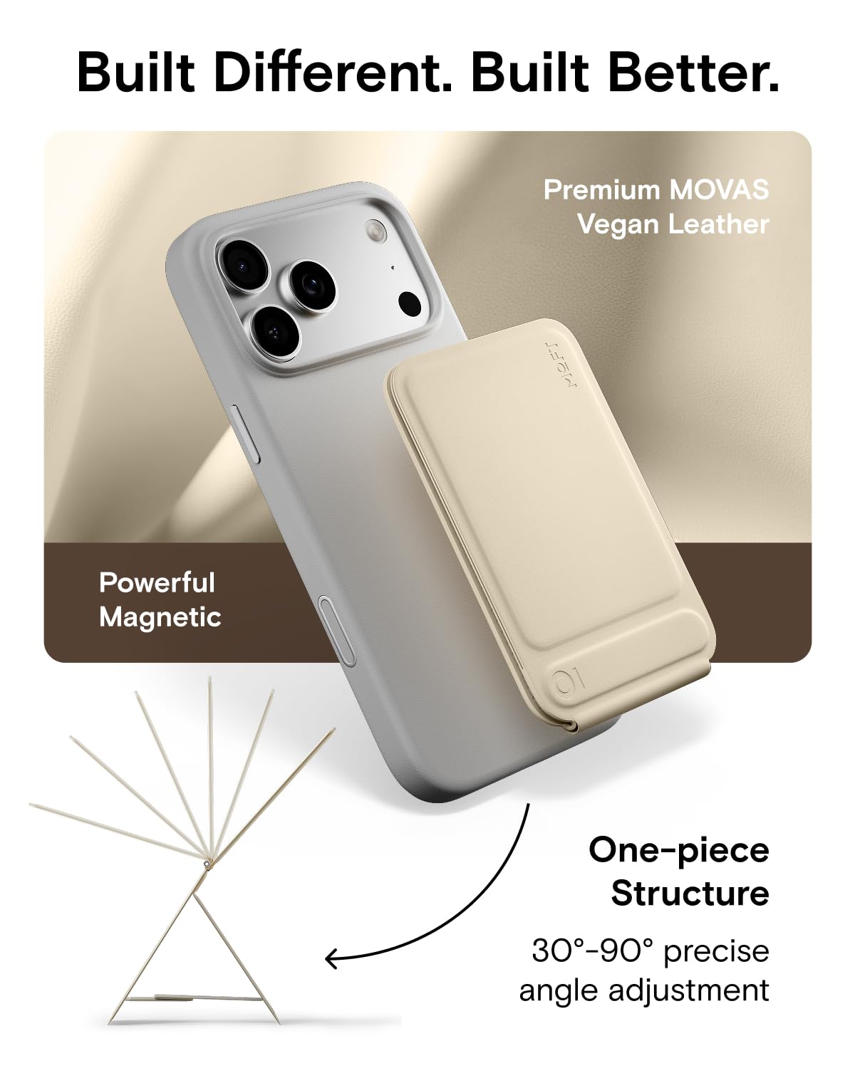 MOFT Snap Tripods Phone Holder Light Blue Vegan Leather Without Card Holder DEMO