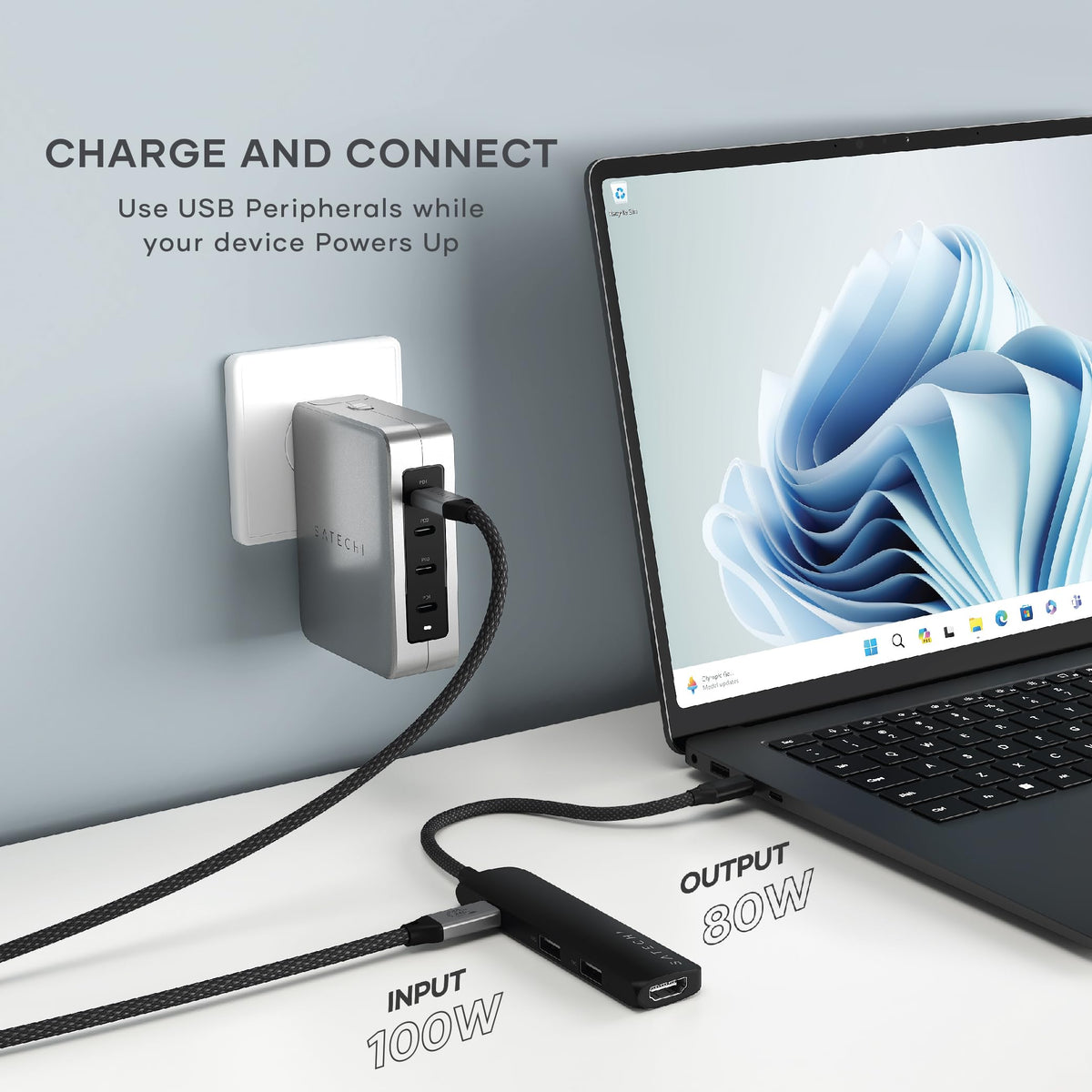 Satechi 4-in-1 USB Hubs USB-C Hub 4K HDMI Multiport Adapter Black Slim Plus NEW