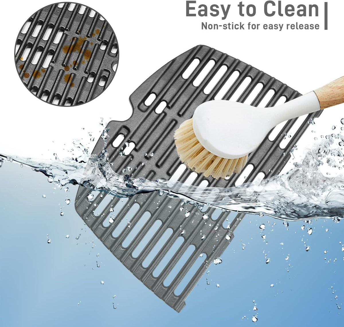 BBQ-Yummy Cast Iron Grill Grate for Weber Q Series Griddle Pan NEW