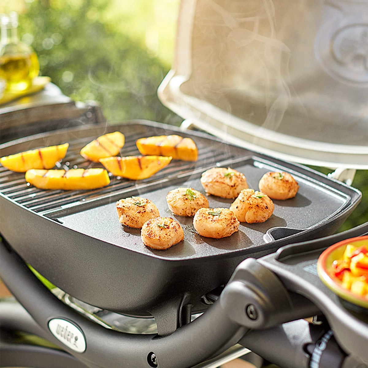 BBQ-Yummy Cast Iron Grill Grate for Weber Q Series Griddle Pan NEW