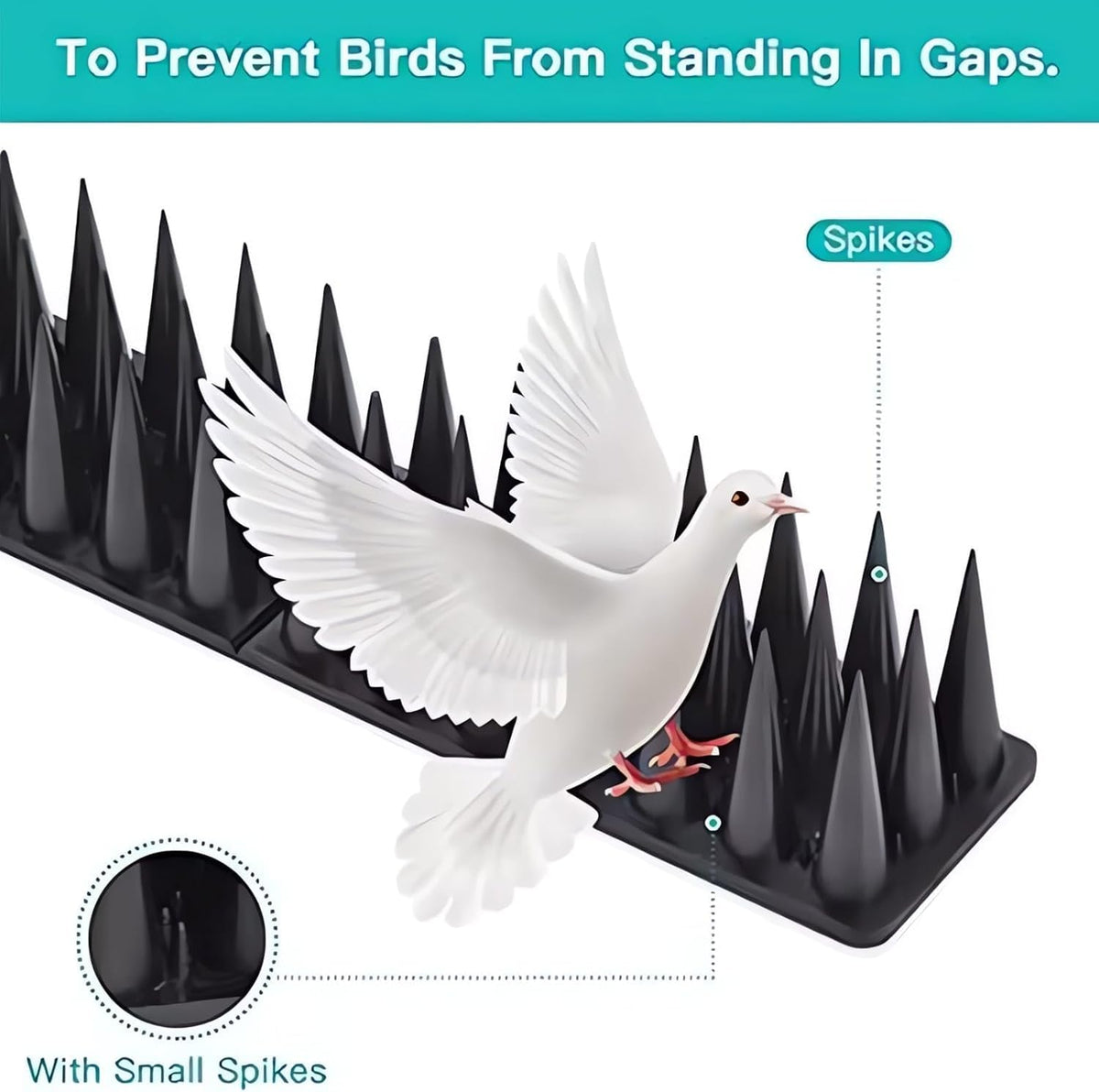 ZDZX Black Plastic Bird Spikes Anti-Pest Deterrent for Backyard NEW