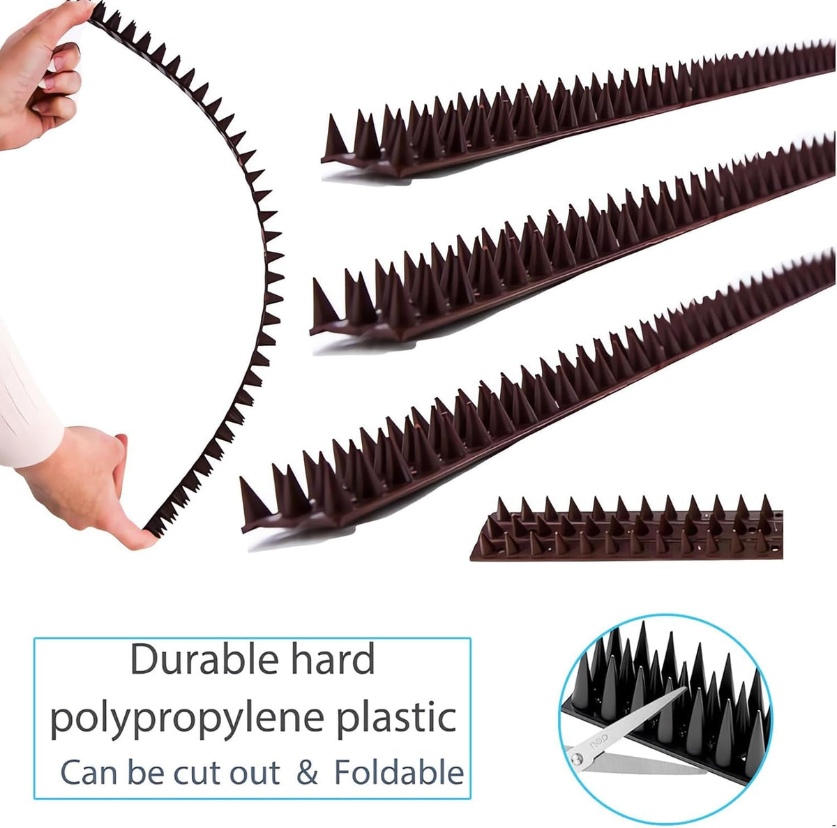 ZDZX Black Plastic Bird Spikes Anti-Pest Deterrent for Backyard NEW
