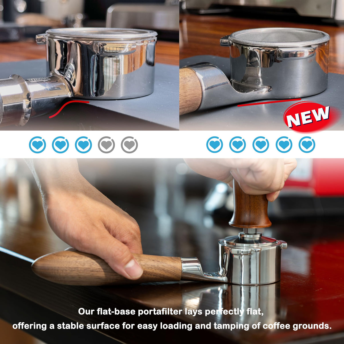 NEOUZA 54mm Bottomless Portafilter Flat-Bottom Espresso Coffee Filter NEW
