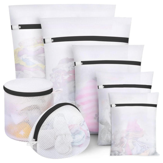 LOTOVEUE Black Mesh Laundry Bags for Delicates - 7 Piece Set NEW