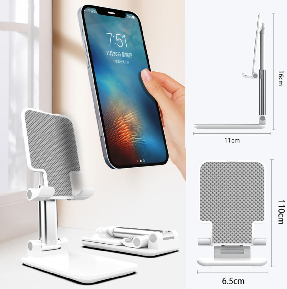 NuoShuang Black Stands Steel Desk Organizer Stand with Magnetic Pen Holder DEMO