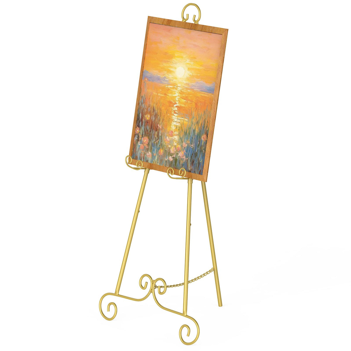 HyDsen Gold Decorative Accessories Adjustable Floor Easel Metal Display NEW