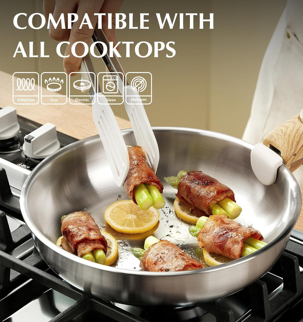 CS-KOCHSYSTEME Brown Stainless Steel Frying Pan Set 20cm 26cm NEW