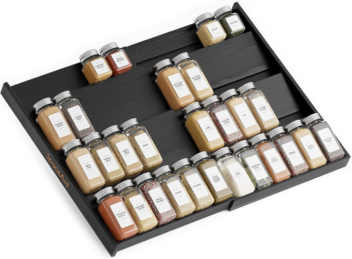 VATNUYOO Black Spice Drawer Organizer 4 Tier Expandable Kit NEW