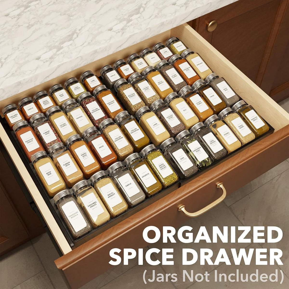 VATNUYOO Black Spice Drawer Organizer 4 Tier Expandable Kit NEW