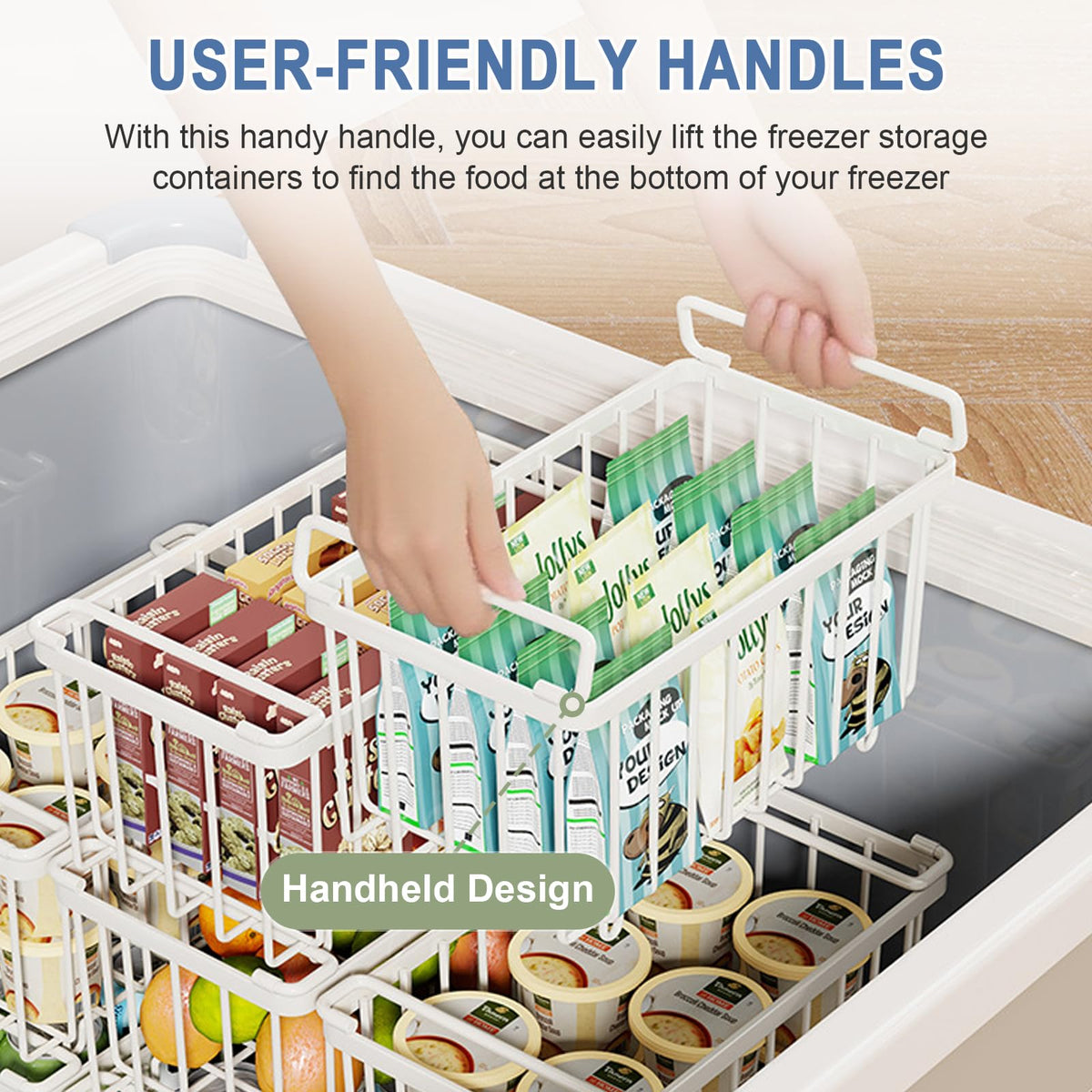 Aucbyao Freezer Organizer Bins 8 Pack Stackable White Deep Chest DEMO