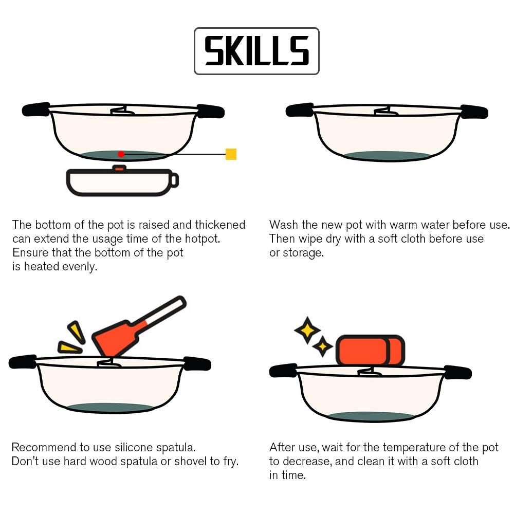 Kxuhivc 4.5L White Hot Pot with Divider Dual Sided Induction Size 4.5 Liters NEW