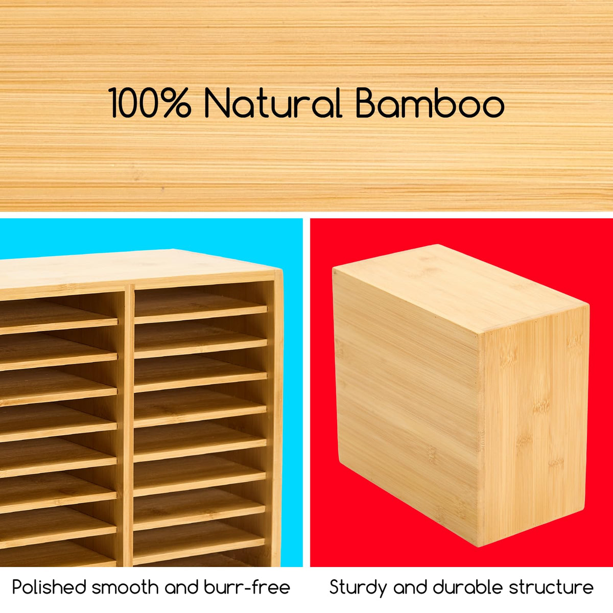 MEEDEN Bamboo Marker Organizer Natural Wood Storage Holds 126 Markers NEW