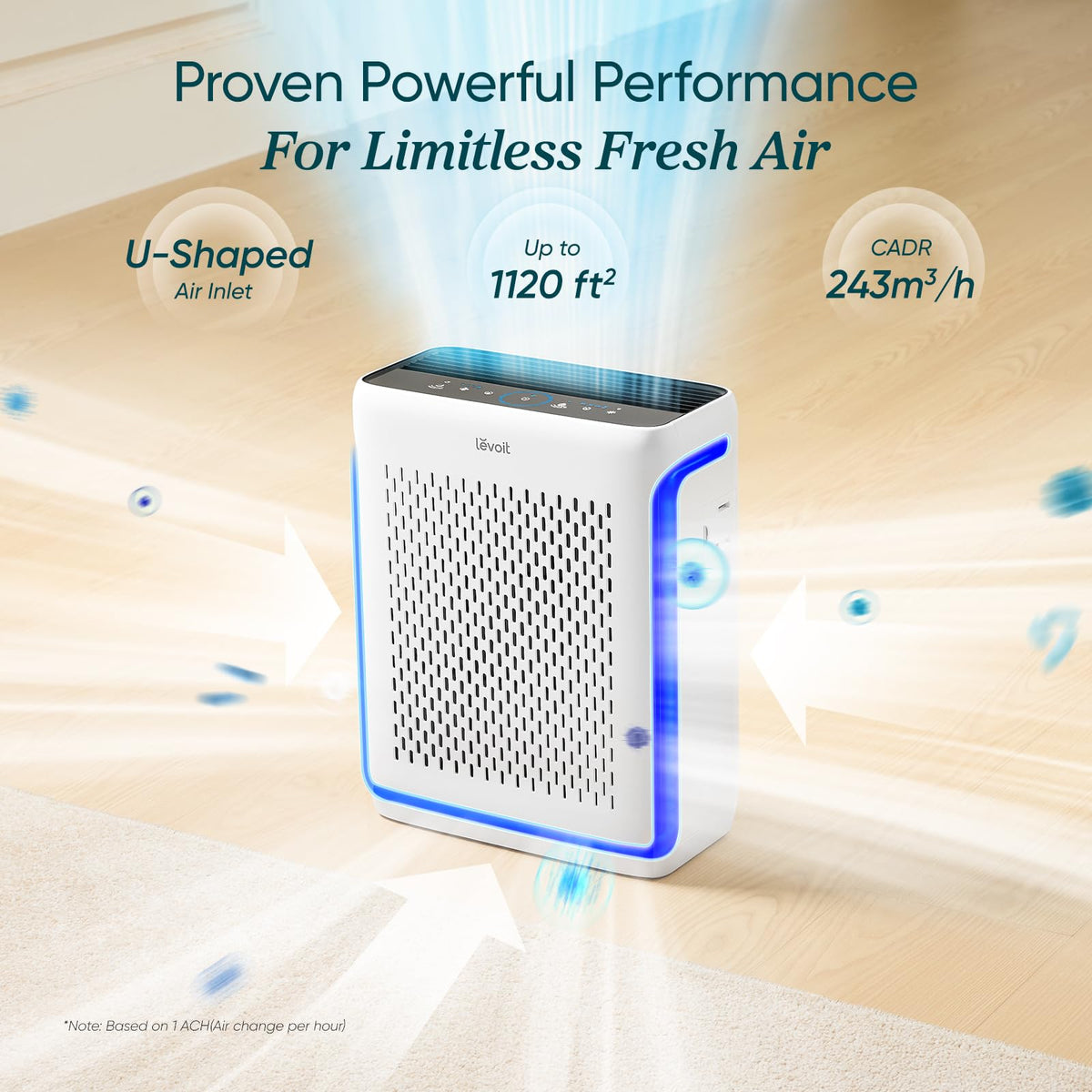 Levoit Smart LAP-V102S-WUK HEPA Air Purifier with Washable Filter Pet Mode DEMO