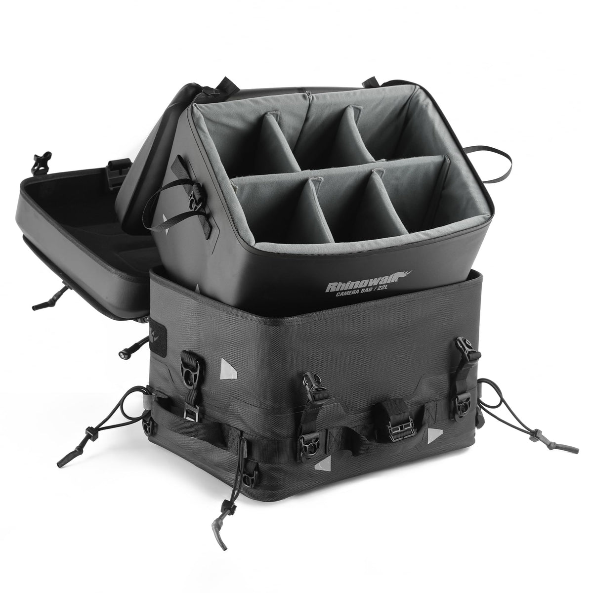Rhinowalk MFT2301 36L Black Waterproof Motorcycle Saddle Bag Camera Storage NEW