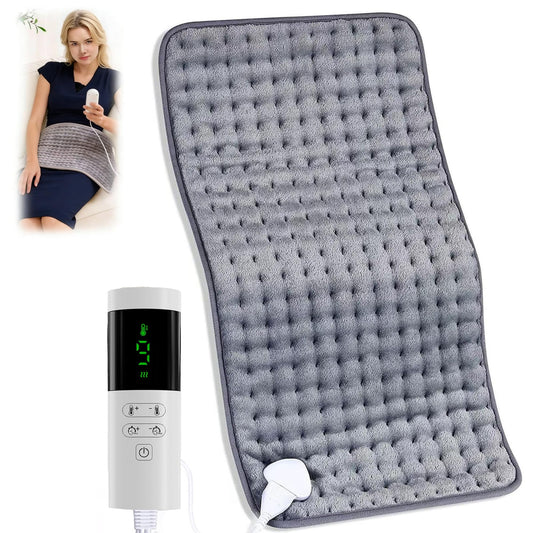 Xiwerhll Electric Heating Pad 84x43cm Fast Heat-Up Soothe Muscles Grey NEW