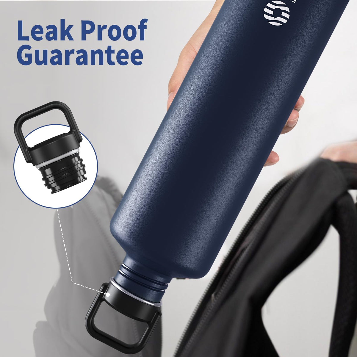 Fjbottle Stainless Steel Sports Water Bottle Dark Blue 2L Insulated NEW