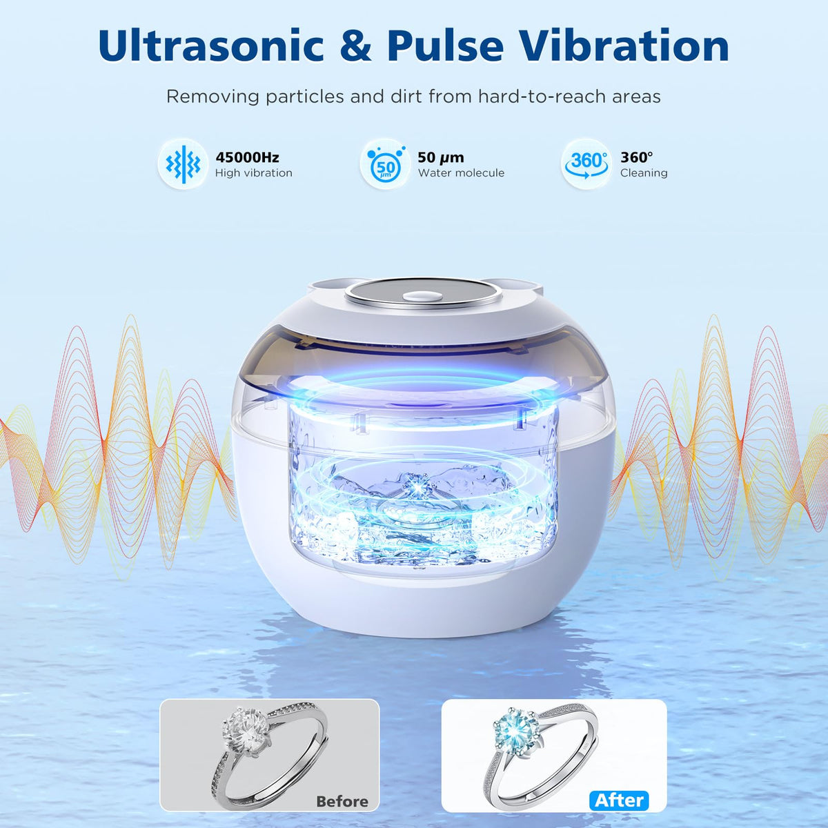 Aotuda 45kHz Ultrasonic Retainer Cleaner Machine 200ML Portable NEW
