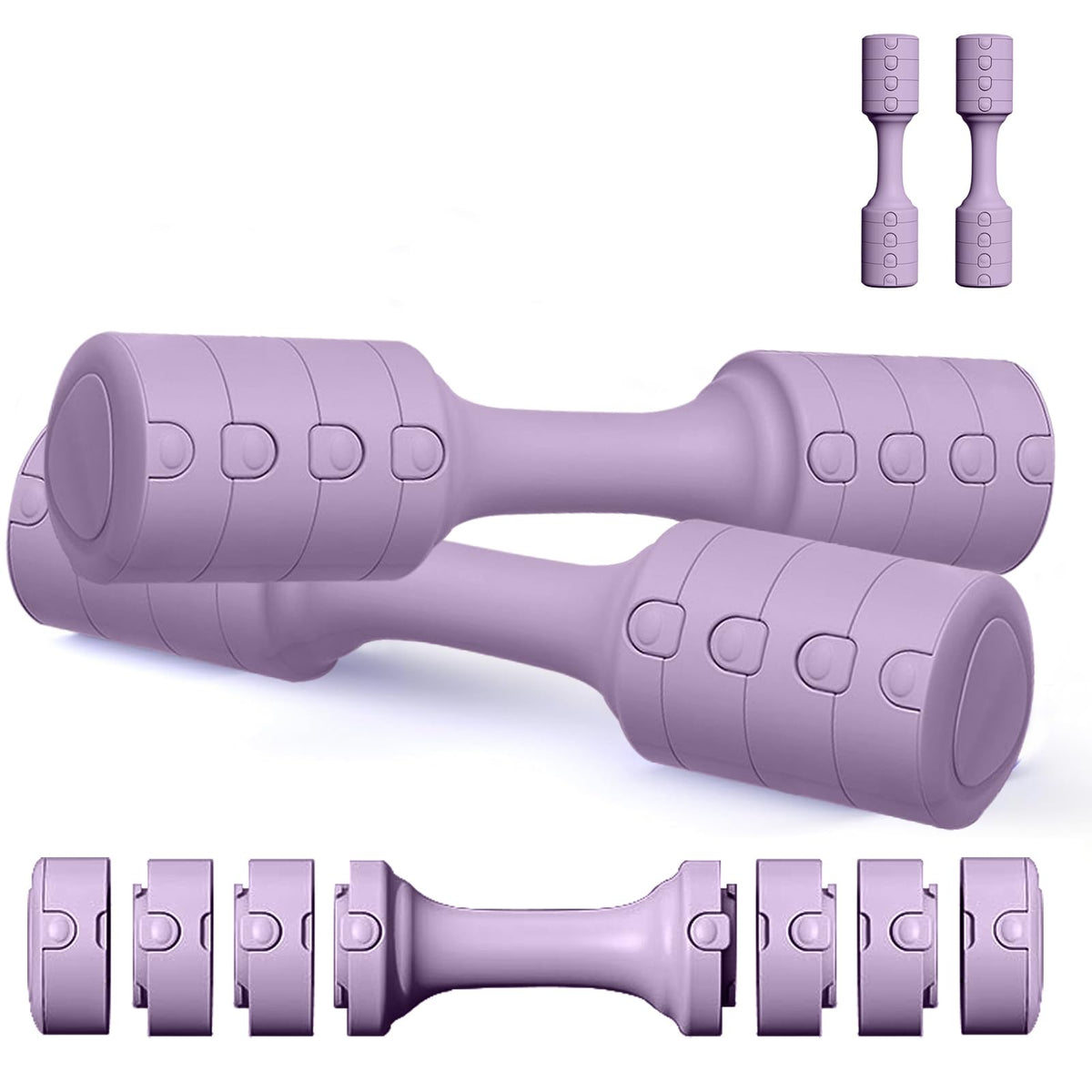 XIULIUU Adjustable Dumbbell Set Purple Free Weights Home Gym DEMO