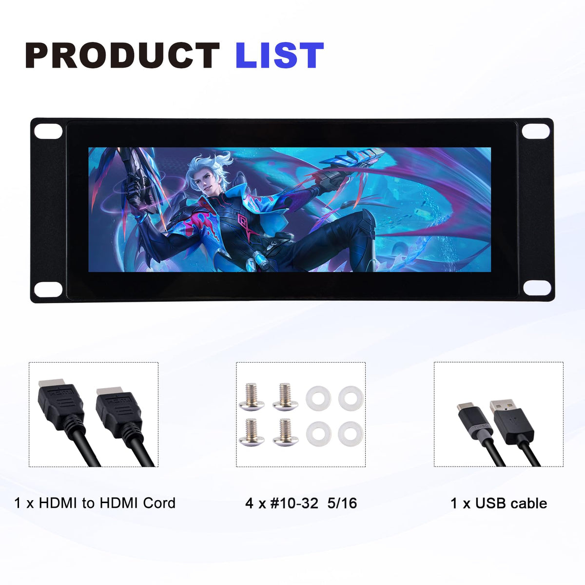 DeskPi 7.84 Inch LCD Touch Screen Rack Mount Monitor Black DEMO