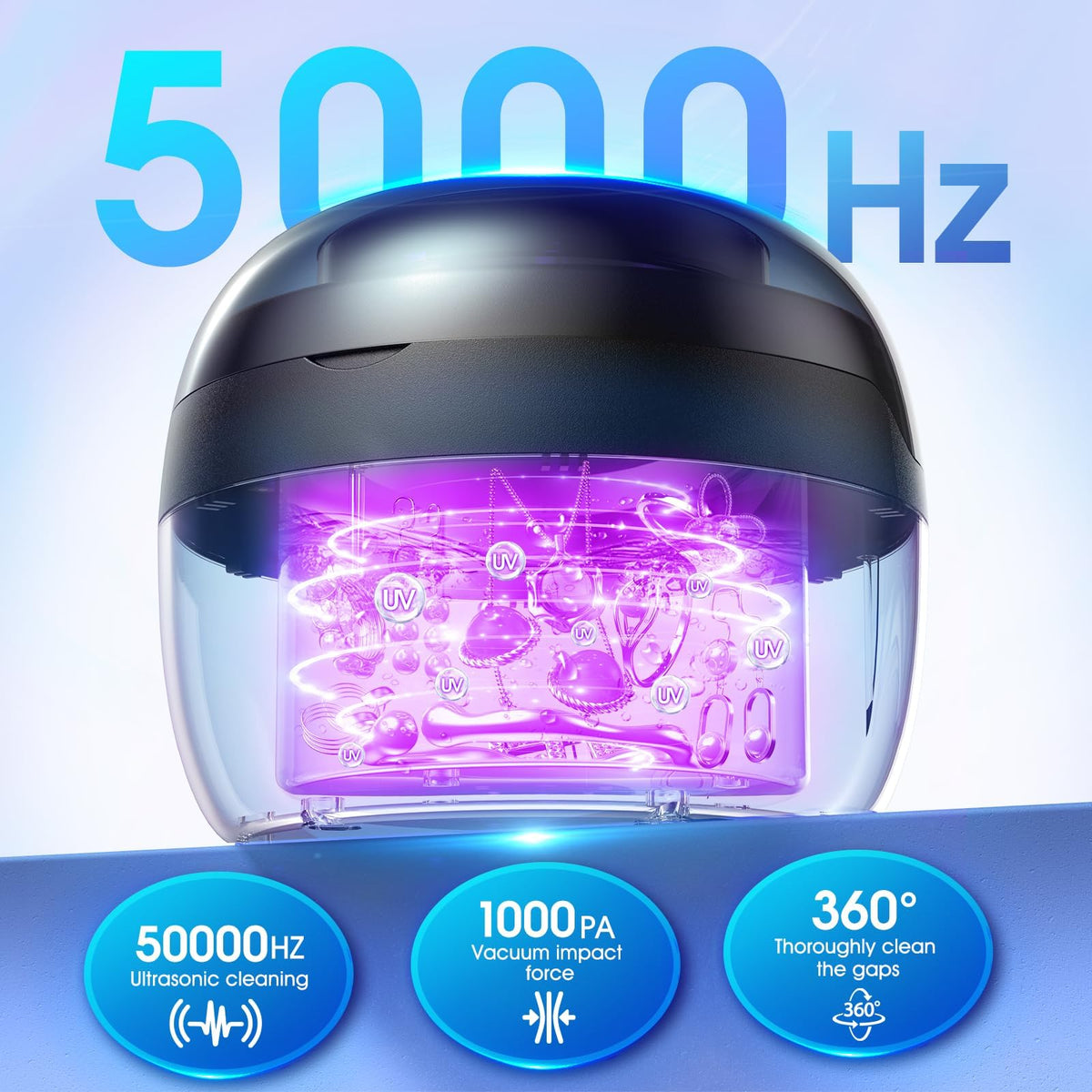 Seepark Unisex Ultrasonic Cleaner 250ML 50KHz for Jewelry Care NEW