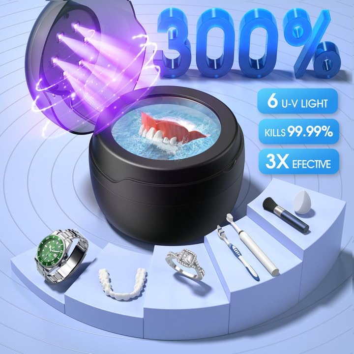 Seepark Unisex Ultrasonic Cleaner 250ML 50KHz for Jewelry Care NEW