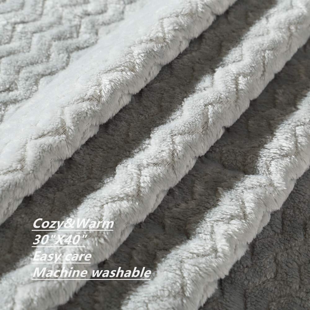 CREVENT Cozy Blankets Fluffy Warm Fleece Baby Crib Blanket Grey Size 30x40 NEW