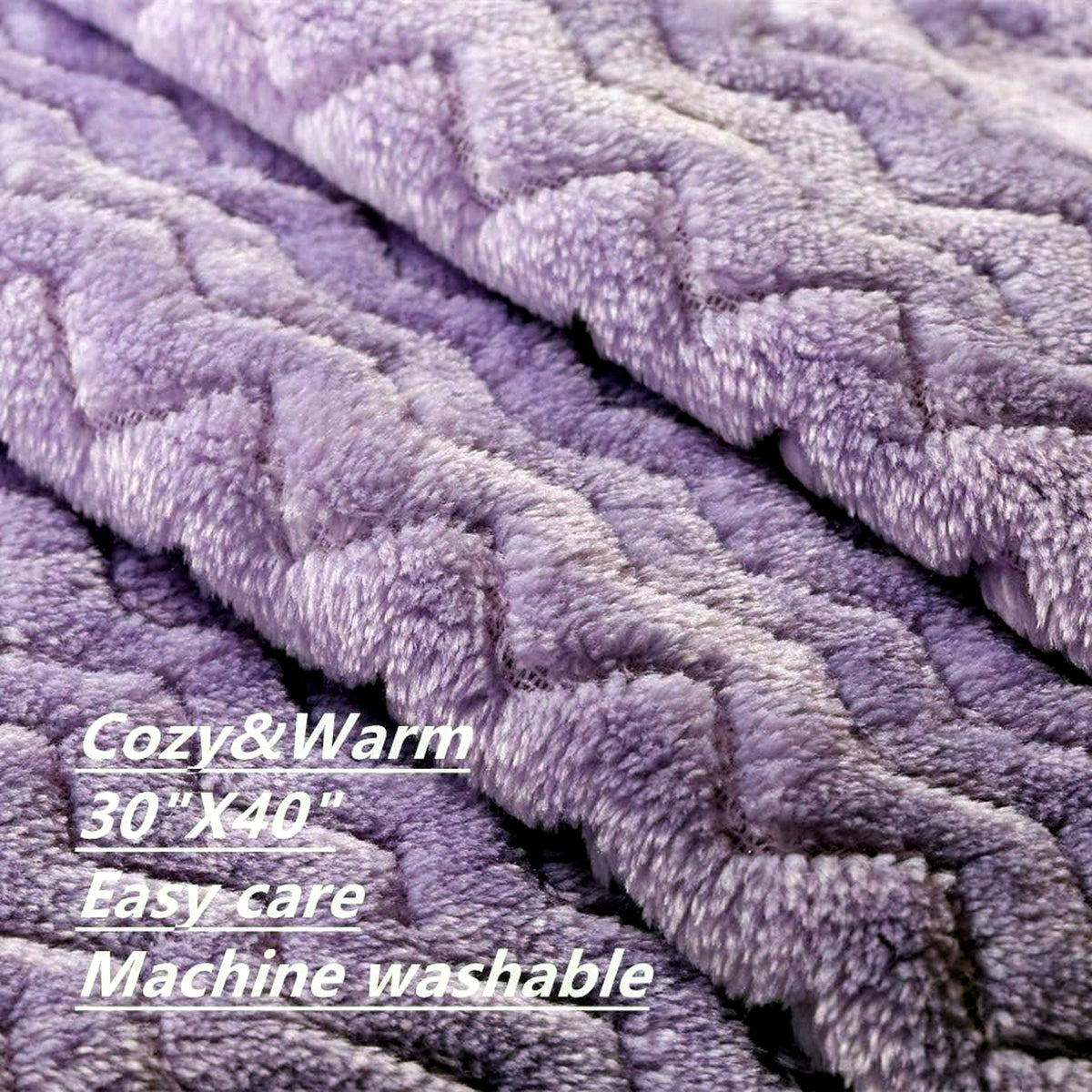 CREVENT Wave Design Soft Lilac Purple Cozy Baby Basinet Cot Blanket 30x40" NEW