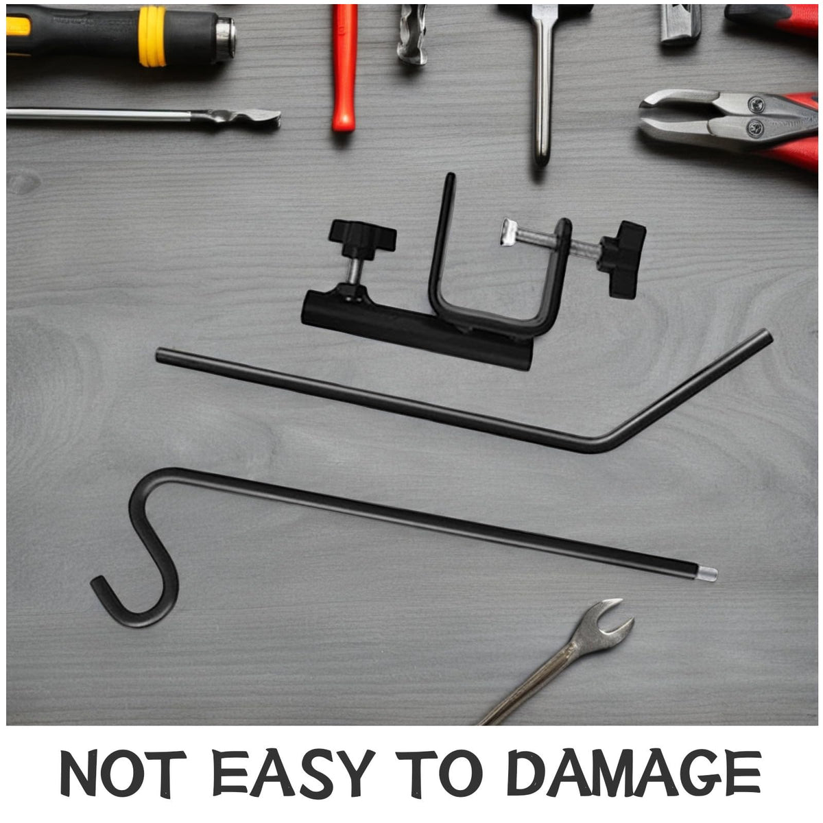 Abaodam Heavy Duty Black Outdoor Shepherd's Hook Adjustable DEMO